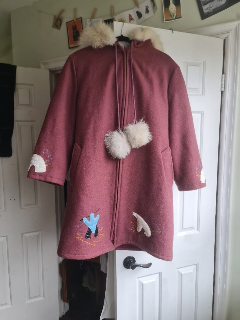 Vintage NORTHERN SUN Wool Inuit Coat Parka Size 16